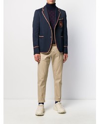 Мужской темно-синий пиджак с вышивкой от Gucci