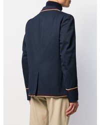 Мужской темно-синий пиджак с вышивкой от Gucci