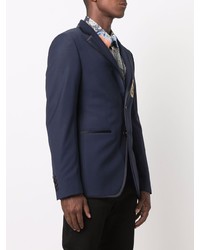 Мужской темно-синий пиджак с вышивкой от Billionaire