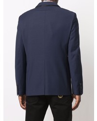 Мужской темно-синий пиджак с вышивкой от Billionaire