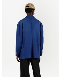 Мужской темно-синий пиджак с вышивкой от Gucci