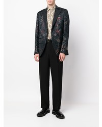 Мужской темно-синий пиджак с вышивкой от Etro