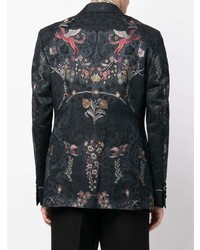 Мужской темно-синий пиджак с вышивкой от Etro