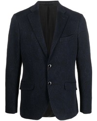 Мужской темно-синий пиджак с вышивкой от Etro