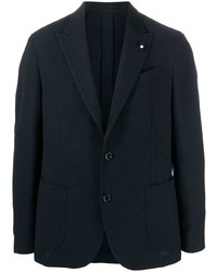 Мужской темно-синий пиджак с вышивкой от Lardini