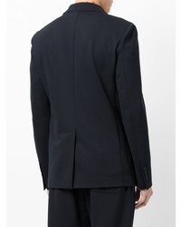 Мужской темно-синий пиджак с вышивкой от Roberto Cavalli