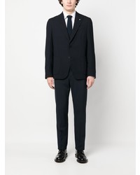 Мужской темно-синий пиджак с вышивкой от Lardini