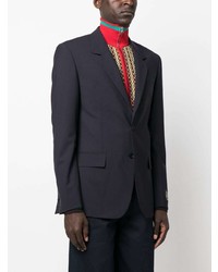 Мужской темно-синий пиджак с вышивкой от MSGM