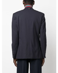 Мужской темно-синий пиджак с вышивкой от MSGM