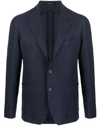 Мужской темно-синий пиджак с вышивкой от Tagliatore