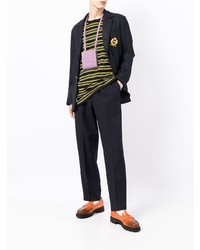 Мужской темно-синий пиджак с вышивкой от Coohem