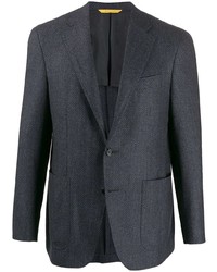 Мужской темно-синий пиджак с геометрическим рисунком от Canali