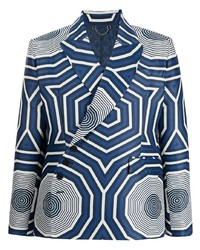 Мужской темно-синий пиджак с геометрическим рисунком от Charles Jeffrey Loverboy