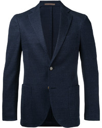 Мужской темно-синий пиджак с геометрическим рисунком от Eleventy