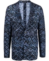 Мужской темно-синий пиджак с геометрическим рисунком от Emporio Armani