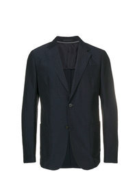 Мужской темно-синий пиджак с геометрическим рисунком от Z Zegna