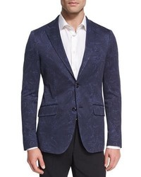 Темно-синий пиджак с "огурцами"