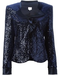 Женский темно-синий пиджак с пайетками от Armani Collezioni