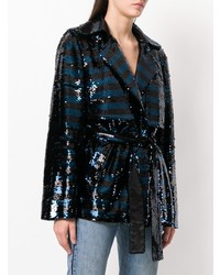 Женский темно-синий пиджак с пайетками от RtA