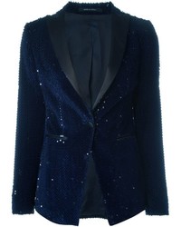 Женский темно-синий пиджак с пайетками от Tagliatore