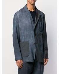 Мужской темно-синий пиджак с принтом от Uma Wang