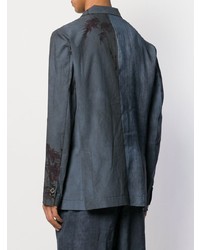 Мужской темно-синий пиджак с принтом от Uma Wang