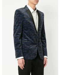 Мужской темно-синий пиджак с принтом от Loveless