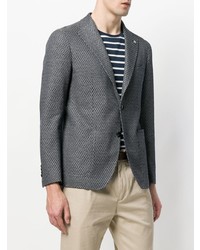 Мужской темно-синий пиджак с принтом от Tagliatore