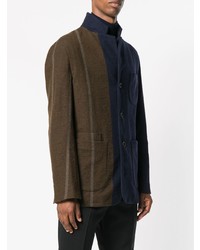 Мужской темно-синий пиджак с принтом от Uma Wang