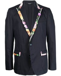 Мужской темно-синий пиджак с принтом от Dolce & Gabbana