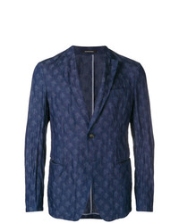 Мужской темно-синий пиджак с принтом от Emporio Armani