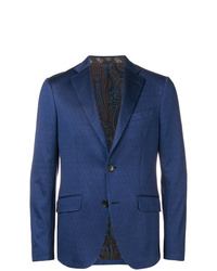 Мужской темно-синий пиджак с принтом от Etro
