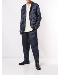 Мужской темно-синий пиджак с принтом от Uma Wang