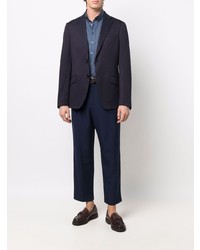 Мужской темно-синий пиджак с принтом от Etro