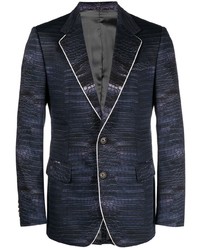 Мужской темно-синий пиджак с принтом от Roberto Cavalli