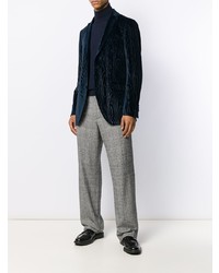 Мужской темно-синий пиджак с принтом от Etro