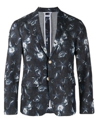 Мужской темно-синий пиджак с принтом от Thom Browne