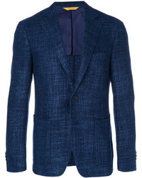 Мужской темно-синий пиджак с рельефным рисунком от Canali
