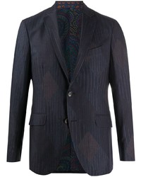 Мужской темно-синий пиджак с ромбами от Etro