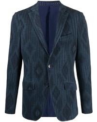 Мужской темно-синий пиджак с ромбами от Etro