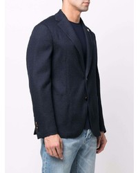 Мужской темно-синий пиджак с ромбами от Lardini
