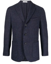 Мужской темно-синий пиджак с узором "в ёлочку" от Boglioli
