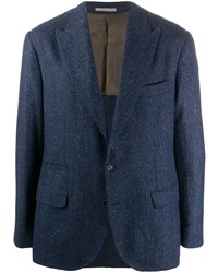 Мужской темно-синий пиджак с узором "в ёлочку" от Brunello Cucinelli