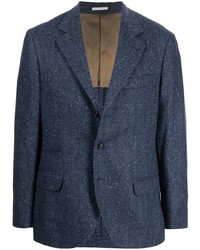 Мужской темно-синий пиджак с узором "в ёлочку" от Brunello Cucinelli