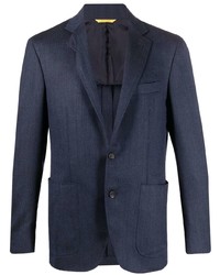 Мужской темно-синий пиджак с узором "в ёлочку" от Canali