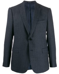 Мужской темно-синий пиджак с узором "в ёлочку" от Emporio Armani