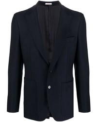 Мужской темно-синий пиджак с узором "в ёлочку" от FURSAC