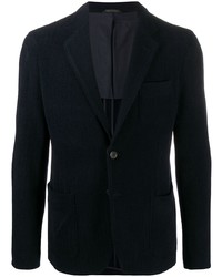 Мужской темно-синий пиджак с узором "в ёлочку" от Giorgio Armani