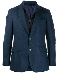 Мужской темно-синий пиджак с узором "в ёлочку" от Hackett