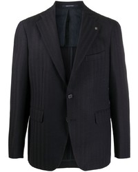 Мужской темно-синий пиджак с узором "в ёлочку" от Tagliatore